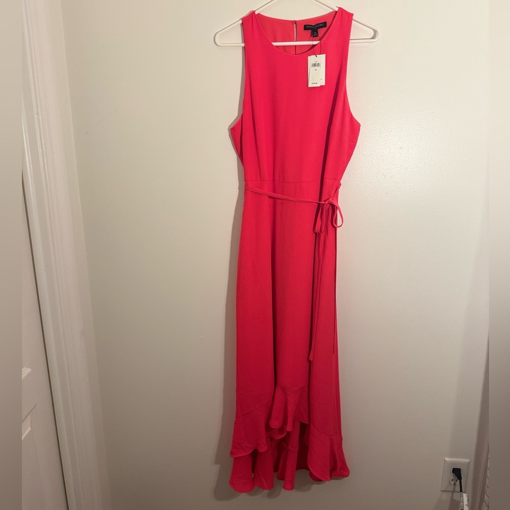 Banana Republic Neon Pink Sleeveless Maxi Dress with Pockets NWT